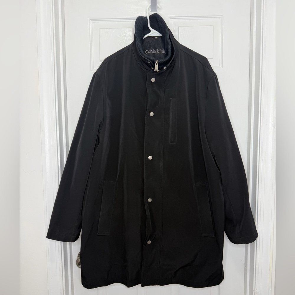 Calvin Klein Men's Black Raincoat - Size 44 L